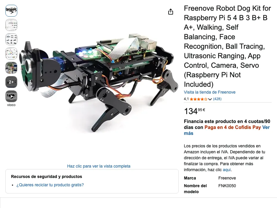 Ficha de Freenove Robot Dog Kit en Amazon.es