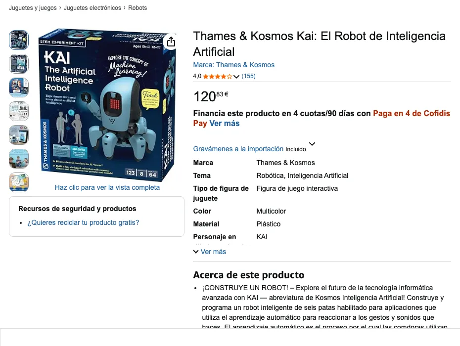 Ficha de Thames y Kosmos Kai en Amazon.es