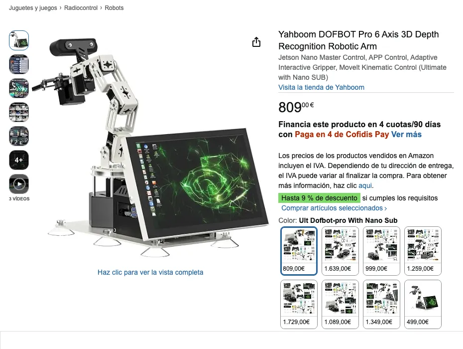 Ficha de Yahboom DOFBOT Pro Ultimate en Amazon.es