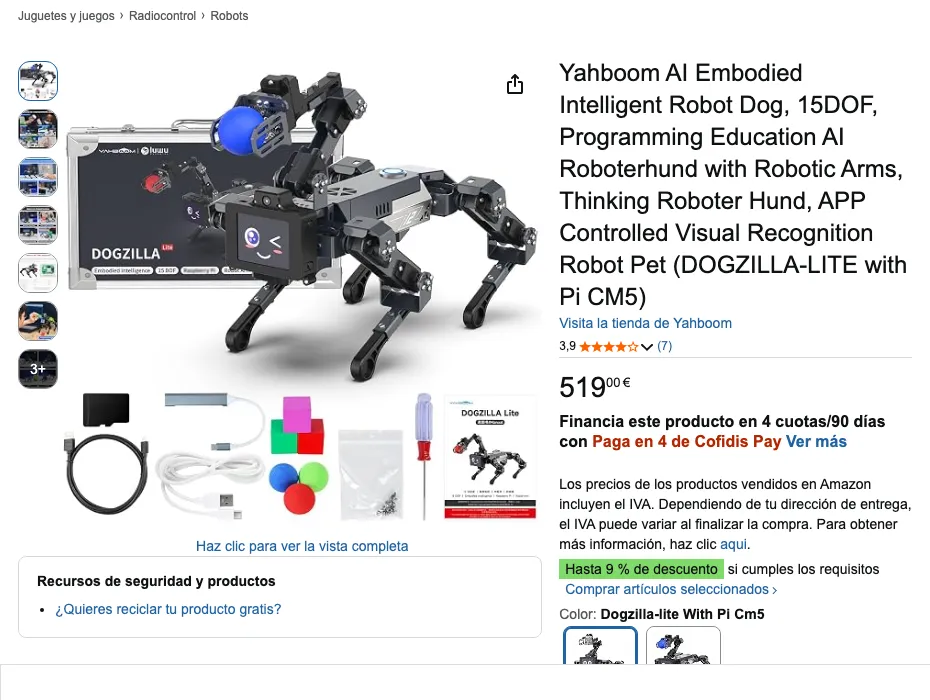 Ficha de Yahboom DOGZILLA-Lite en Amazon.es